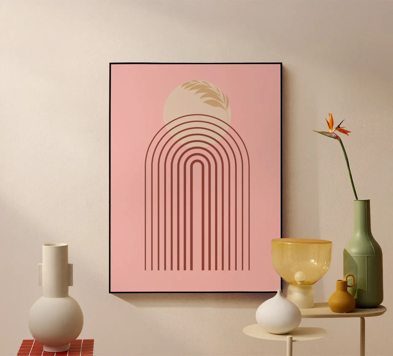 minimal line and circle leaf metacrilato de Creaton