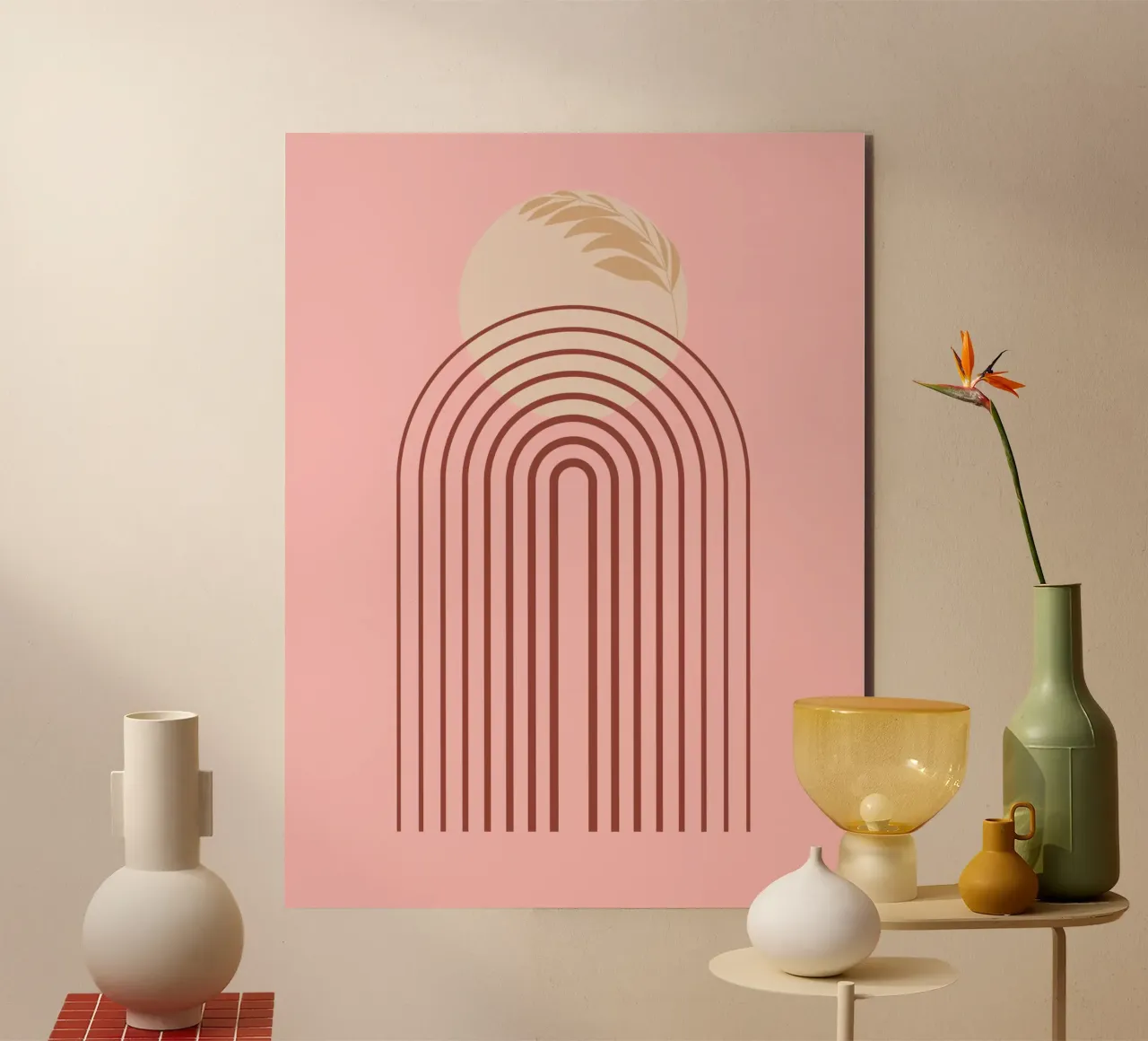 minimal line and circle leaf aluminio dibond de Creaton