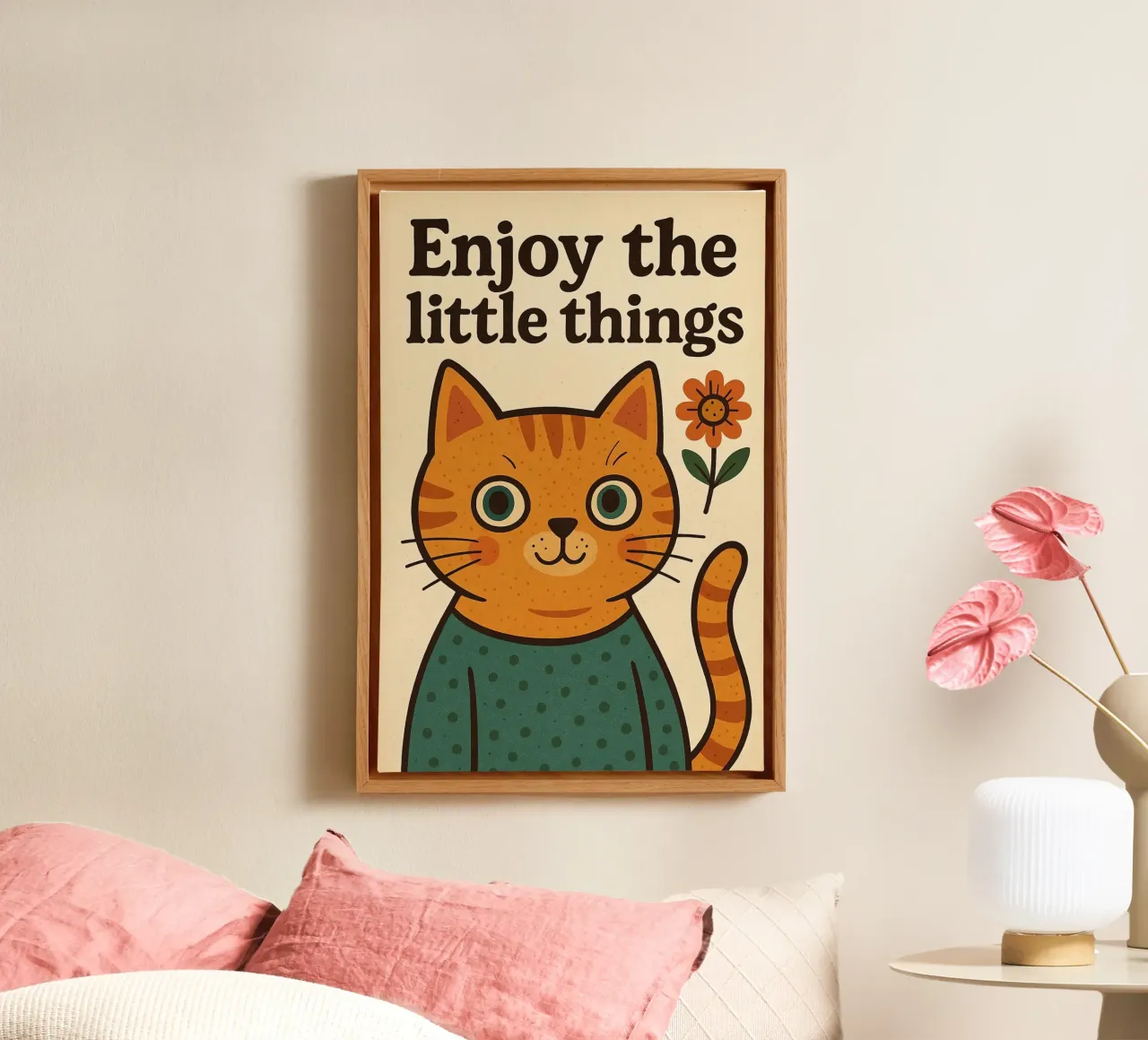 Geniet van de kleine dingen canvas met Baklijst van Arjun
