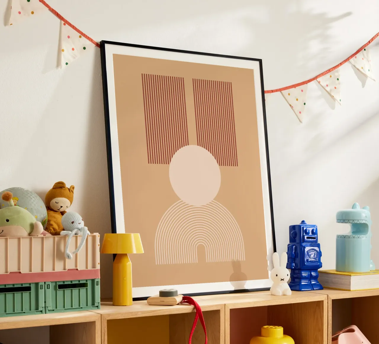 minimal shape circle parallel poster with plastic frame by Creaton