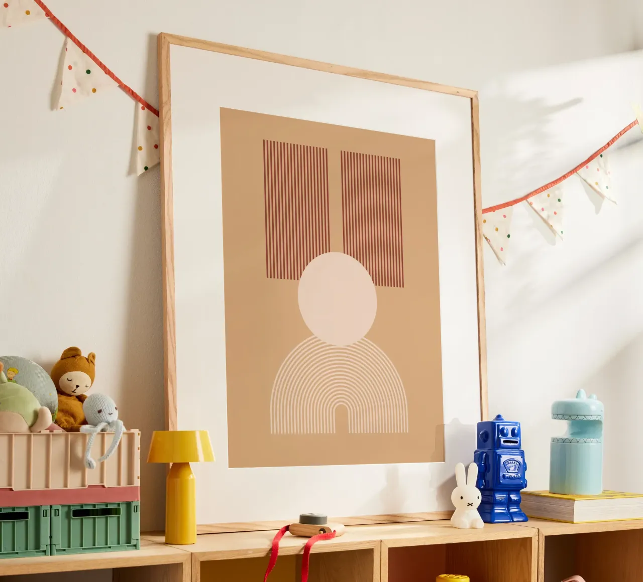 minimal shape circle parallel poster with plastic frame by Creaton