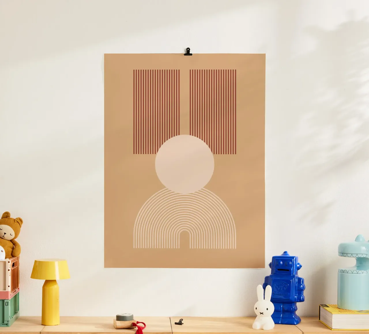 minimal shape circle parallel poster with plastic frame by Creaton