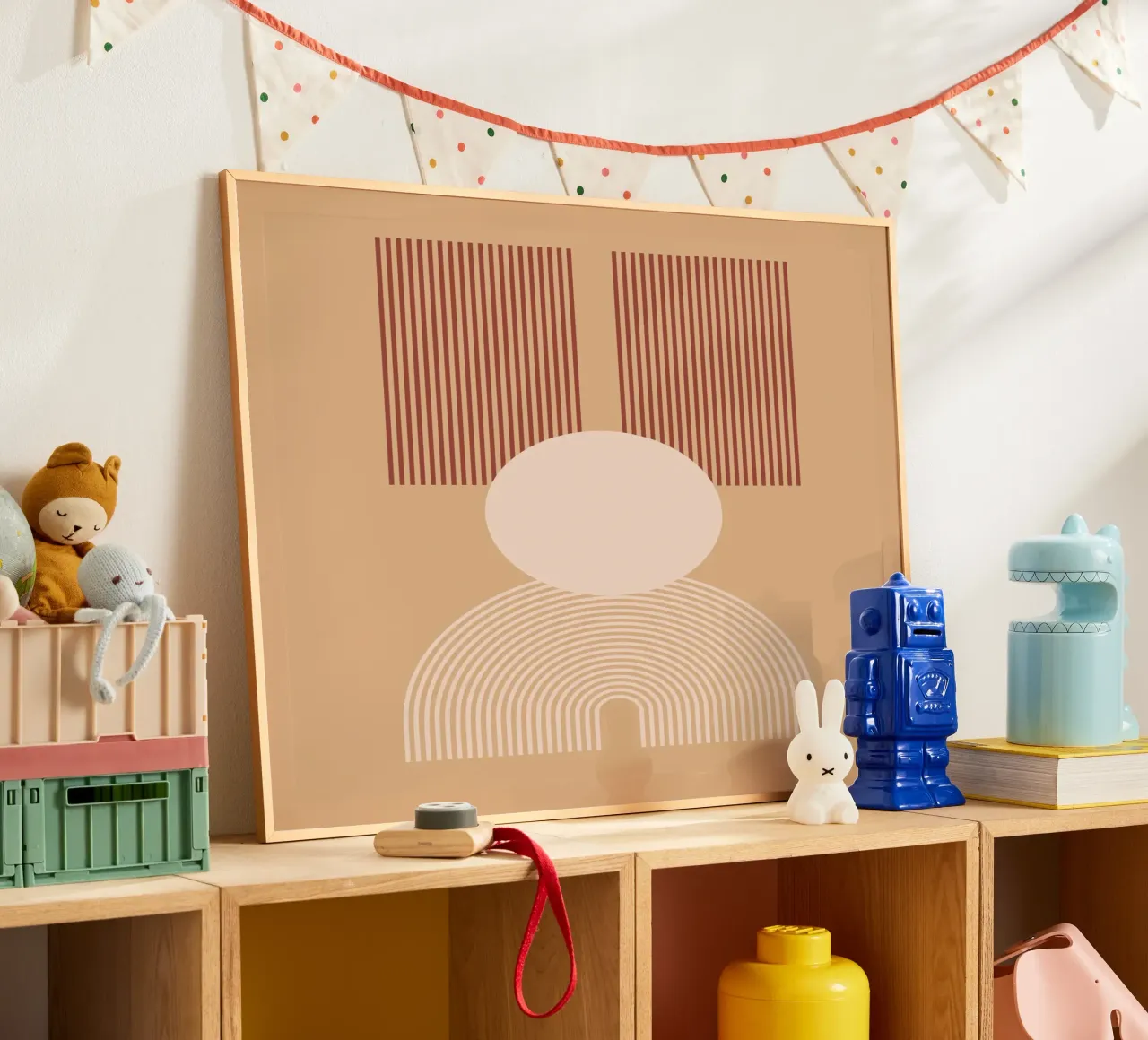minimal shape circle parallel poster with plastic frame by Creaton