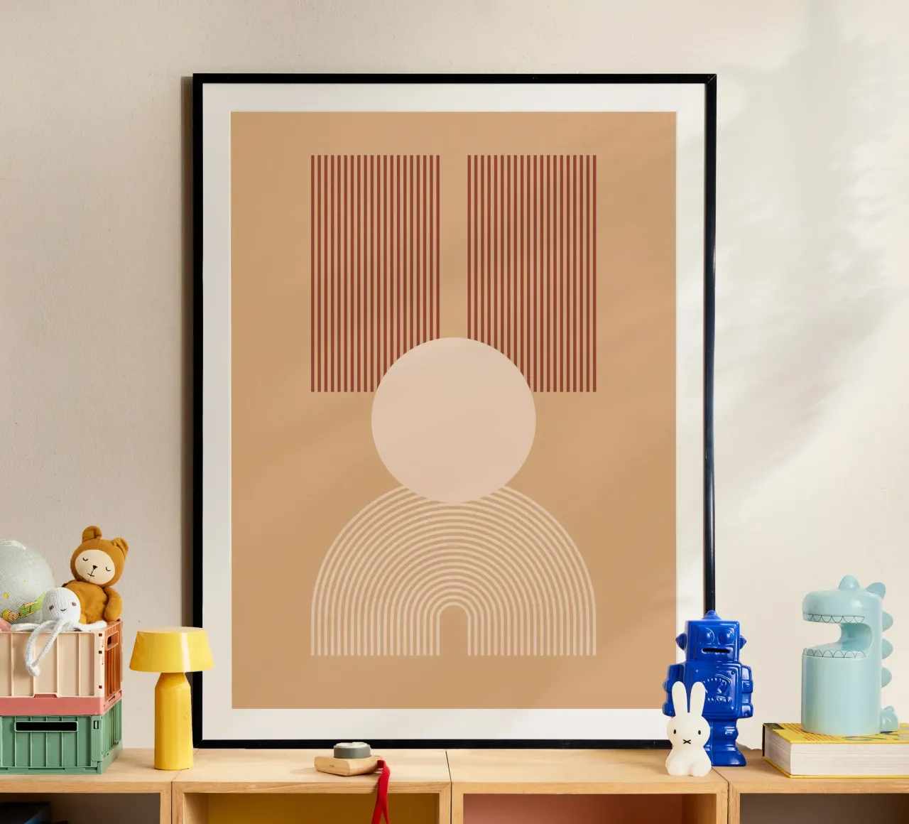 minimal shape circle parallel poster with plastic frame by Creaton
