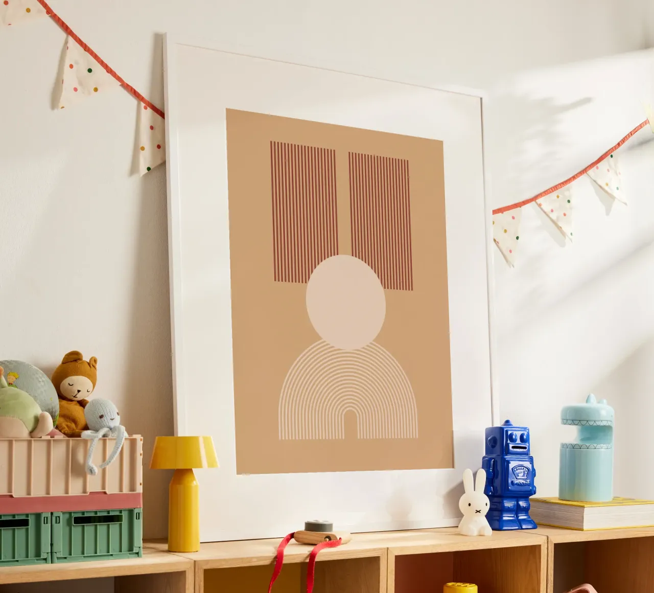 minimal shape circle parallel poster with plastic frame by Creaton