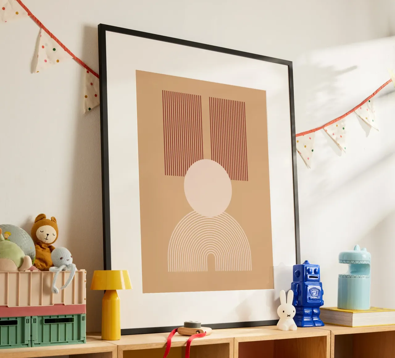 minimal shape circle parallel poster with plastic frame by Creaton