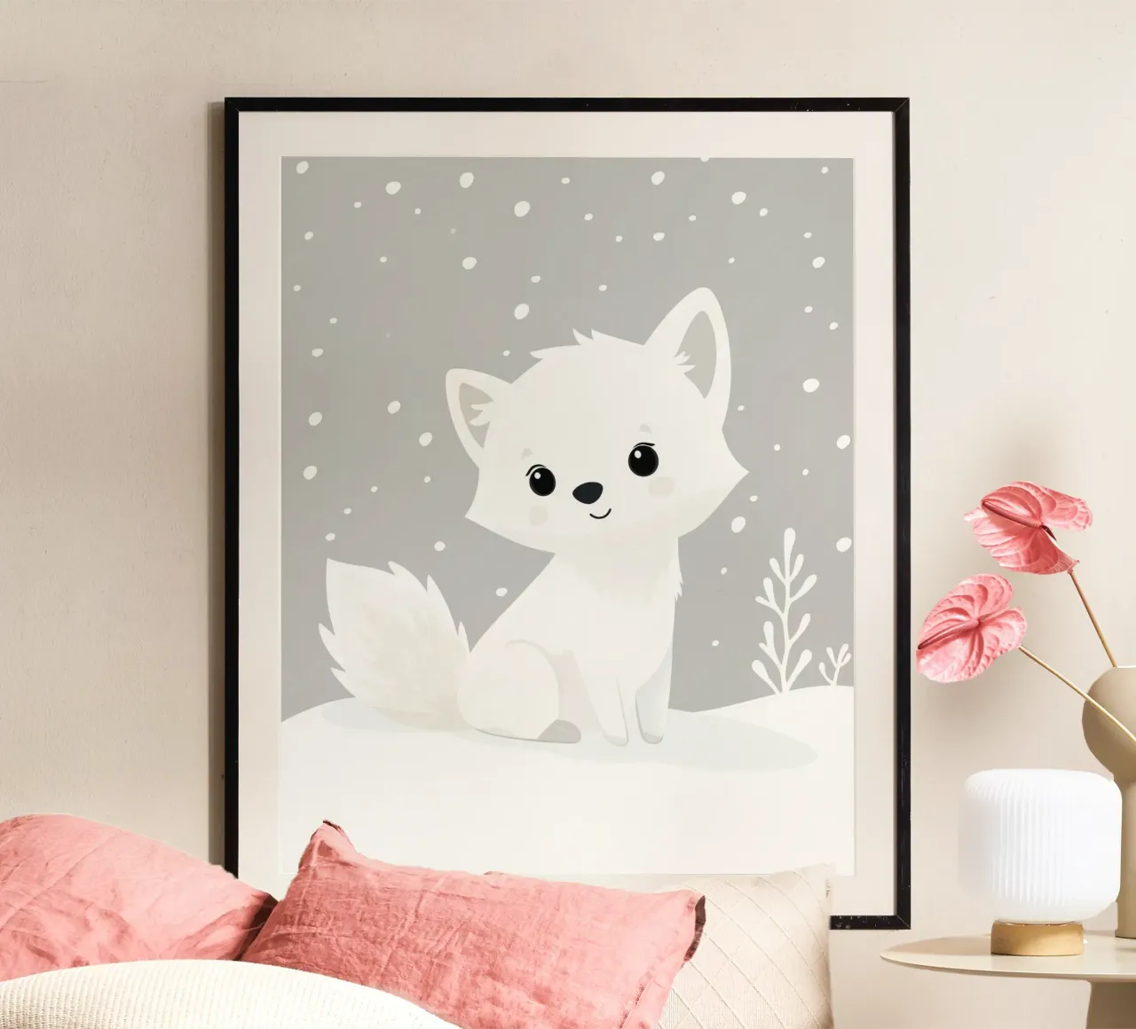 Grillige poolwolf poster van Happy Littles