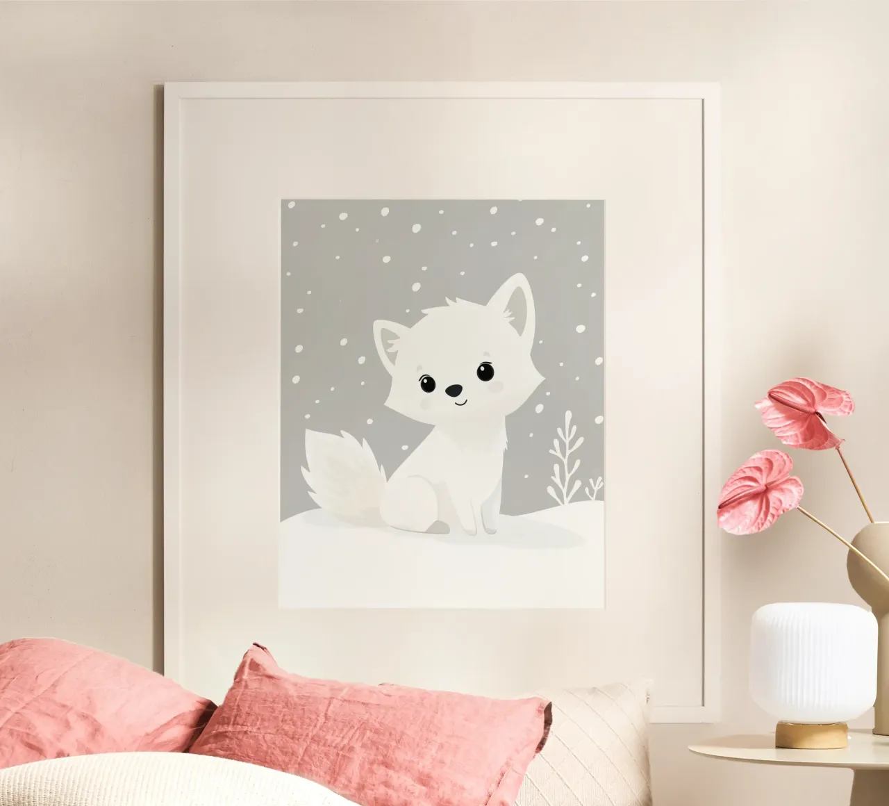 Grillige poolwolf poster van Happy Littles