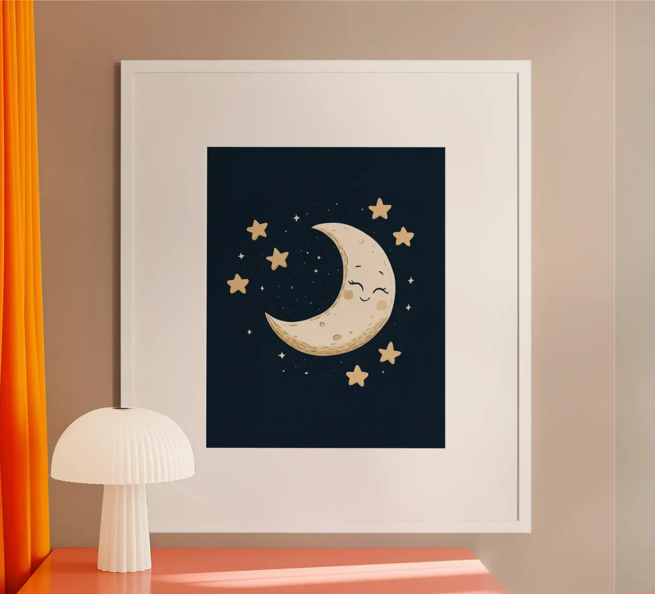 Luna capricciosa poster con telaio in alluminio da Happy Littles