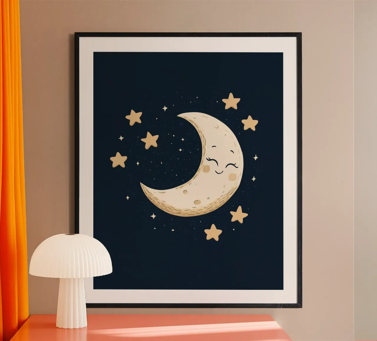 Luna capricciosa poster con telaio in alluminio da Happy Littles