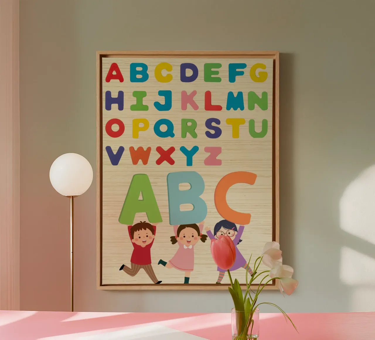 alphabet and ABC tela con Cornice a cassetta da Creaton