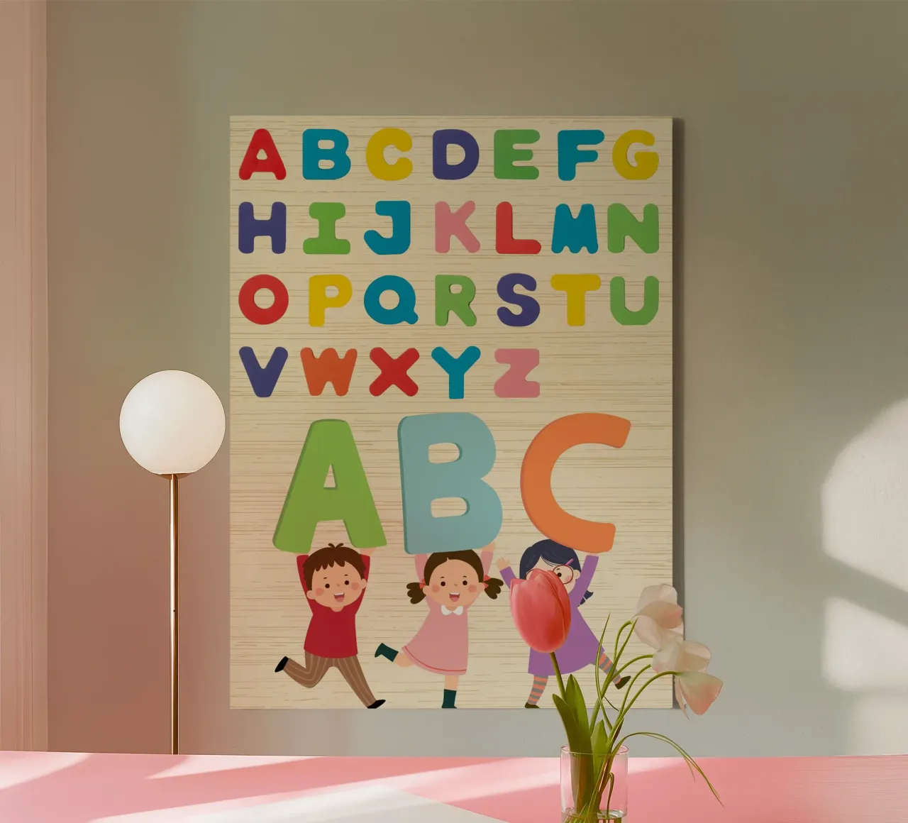alphabet and ABC tela con Cornice a cassetta da Creaton