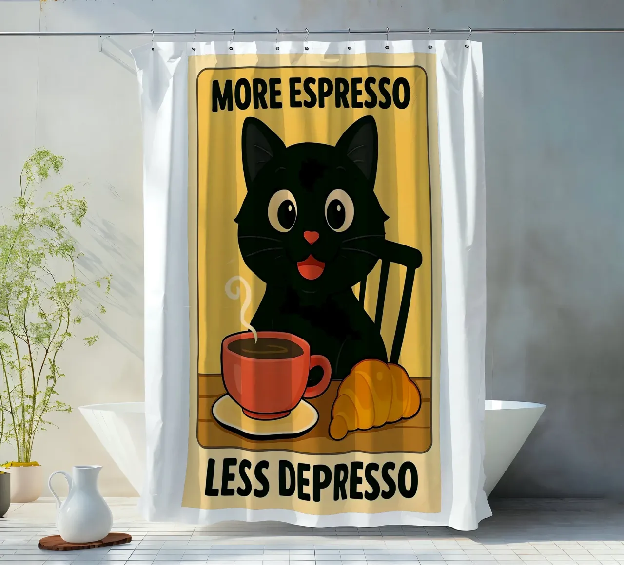 More Espresso Less Depresso tenda da doccia da Arjun