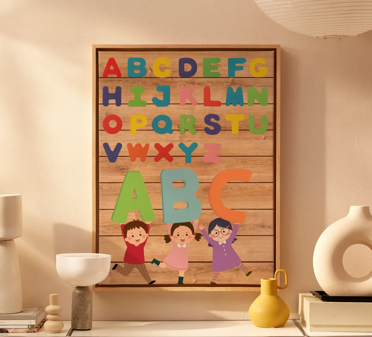 alphabet and ABC 02 tela con Cornice a cassetta da Creaton