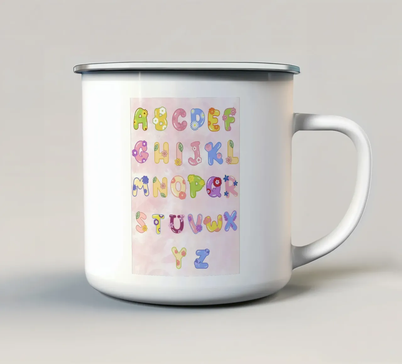 cute alphabet 01 tazza in smalto da Creaton