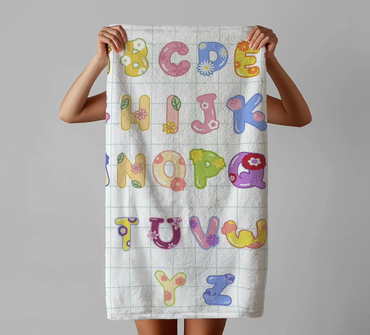 cute alphabet 02 asciugamano da bagno da Creaton