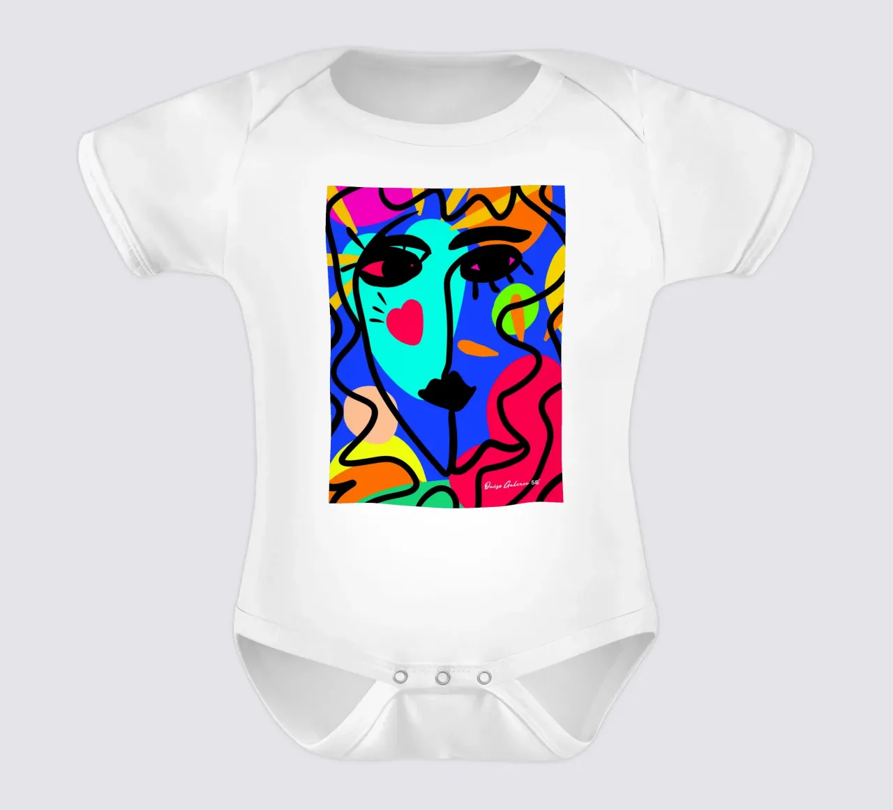 Amore del cuore body neonato maniche corte da Mike Leymi