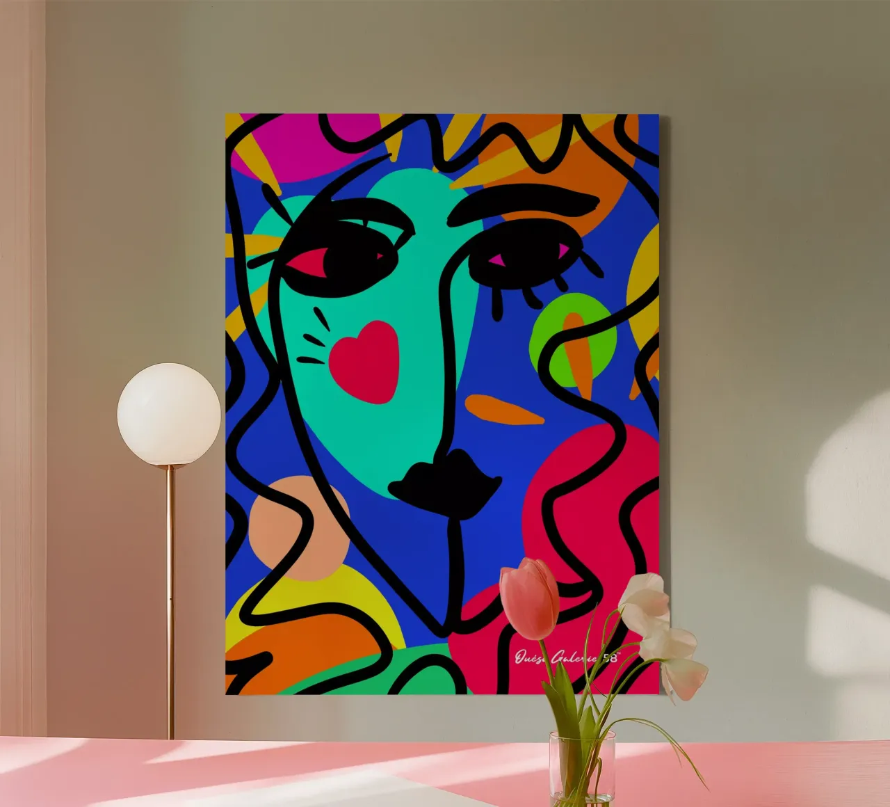 Hartsliefde canvas met Baklijst van Mike Leymi