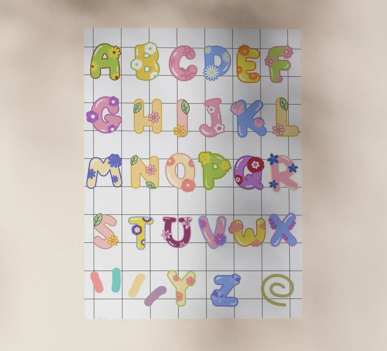 cute alphabet 03 pellicola backlit da Creaton