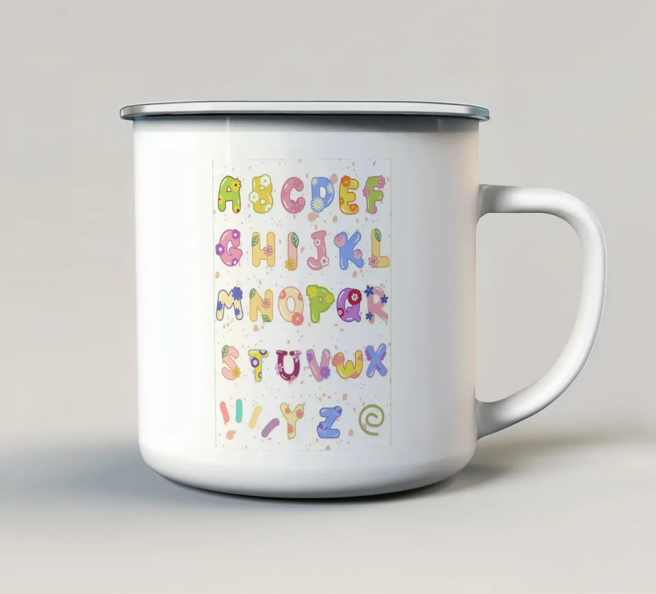cute alphabet 04 tazza in smalto da Creaton