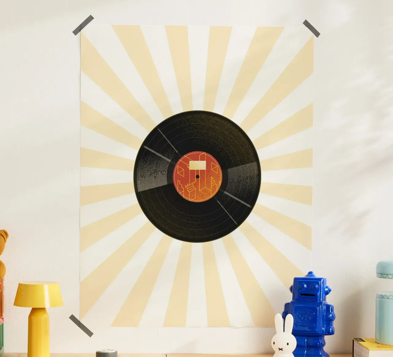 minimal music player poster con telaio in plastica da Creaton