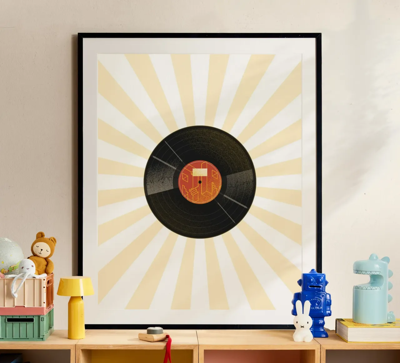minimal music player poster con telaio in plastica da Creaton
