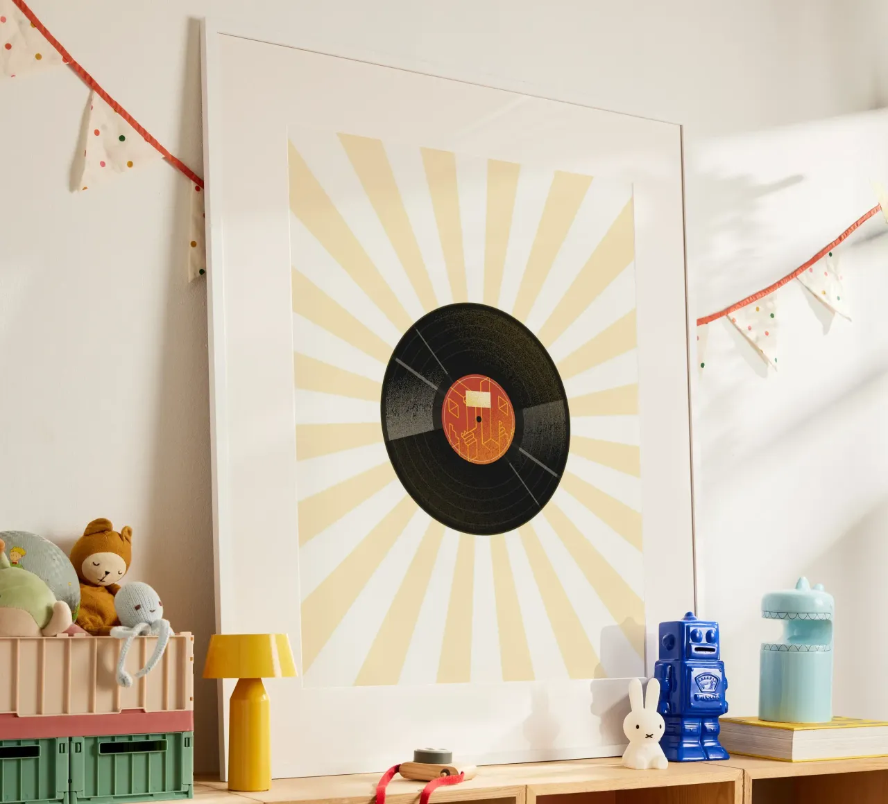 minimal music player poster con telaio in plastica da Creaton
