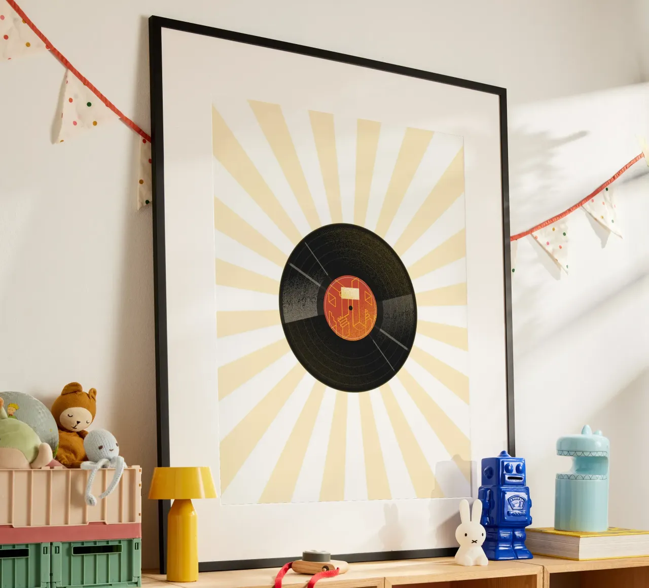 minimal music player poster con telaio in plastica da Creaton
