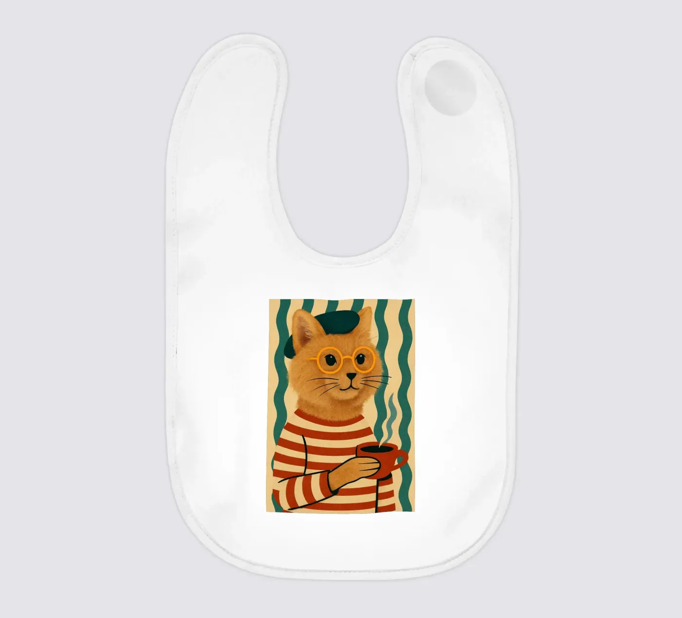 French Cat baby bib by Arjun