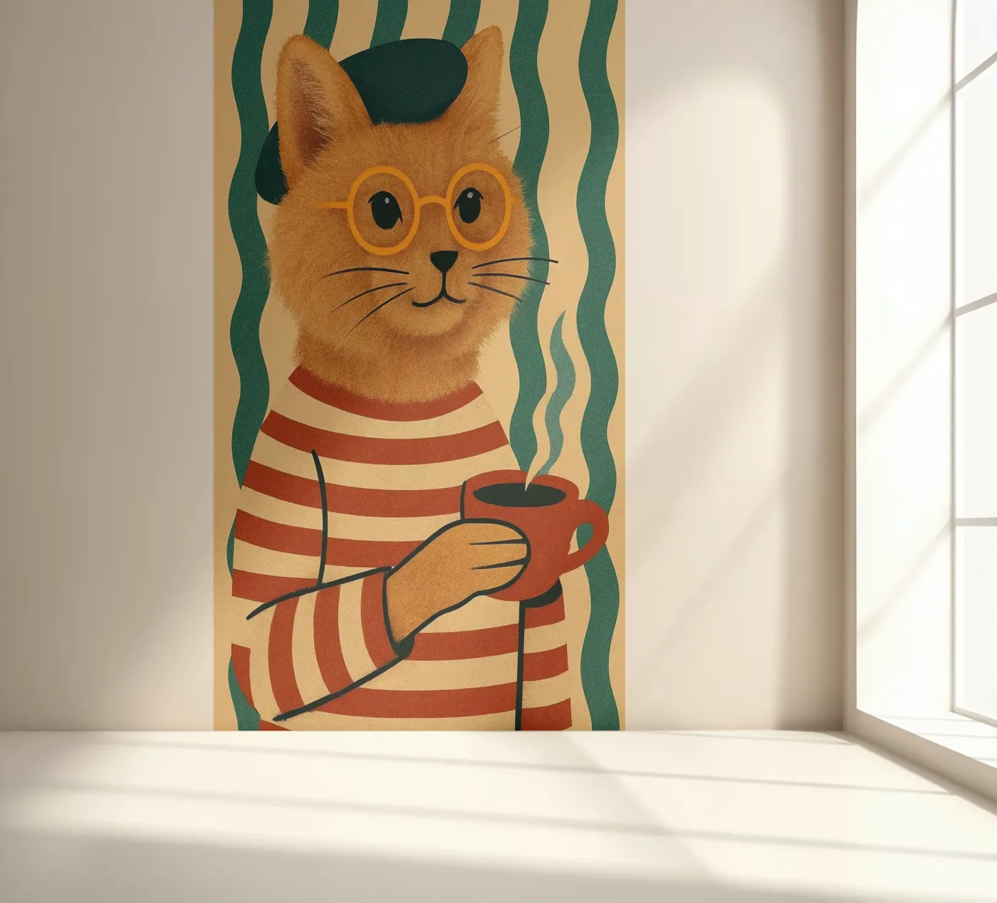 Franse Kat fotobehang van Arjun