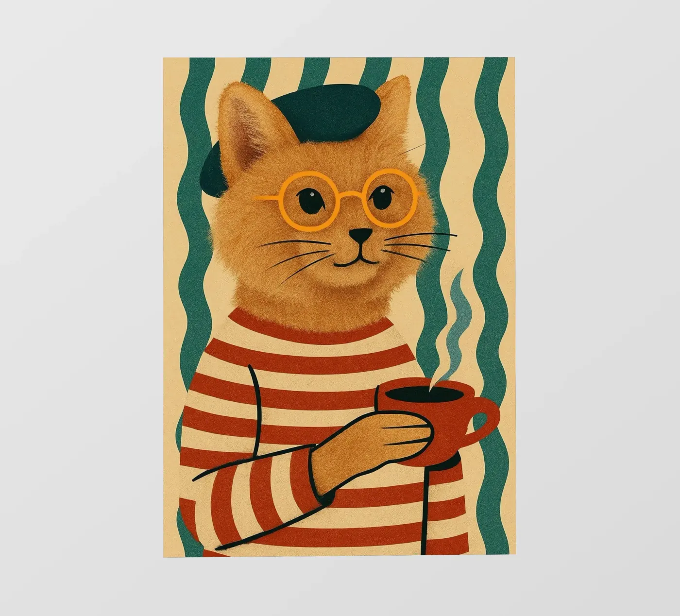 Franse Kat fotobehang van Arjun