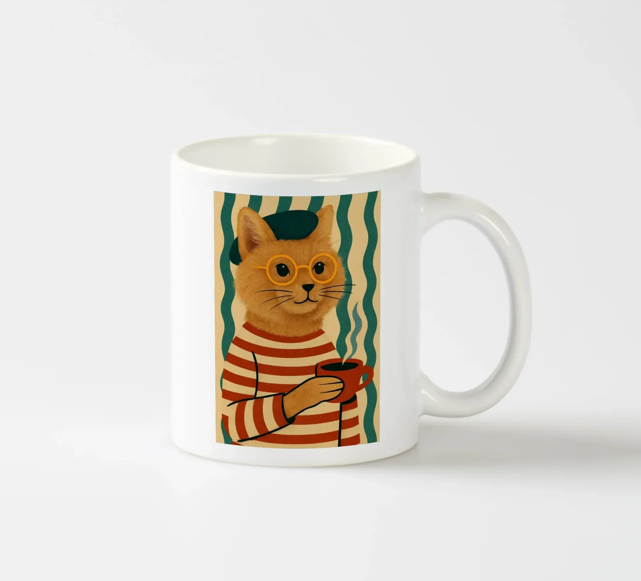 Gatto francese tazza in ceramica da Arjun