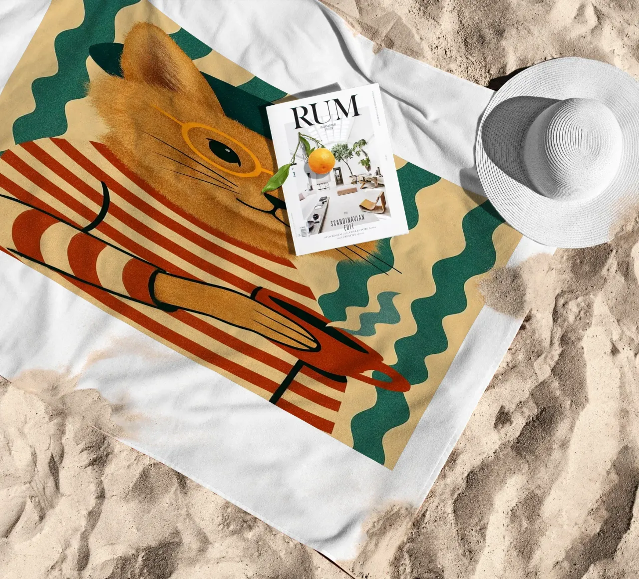 Gatto francese telo mare da Arjun