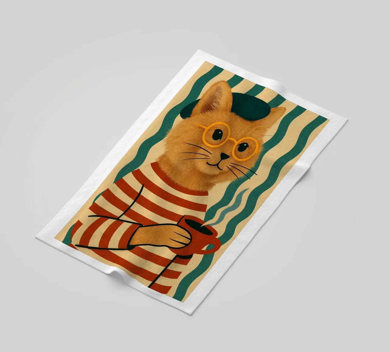 Gatto francese telo mare da Arjun