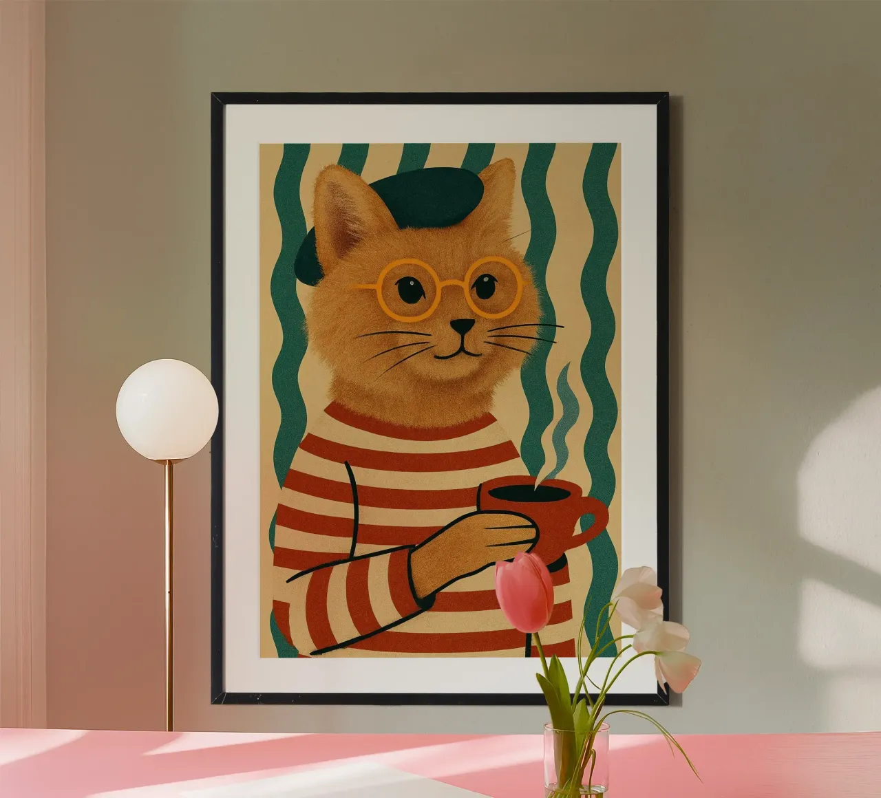 Franse Kat poster van Arjun