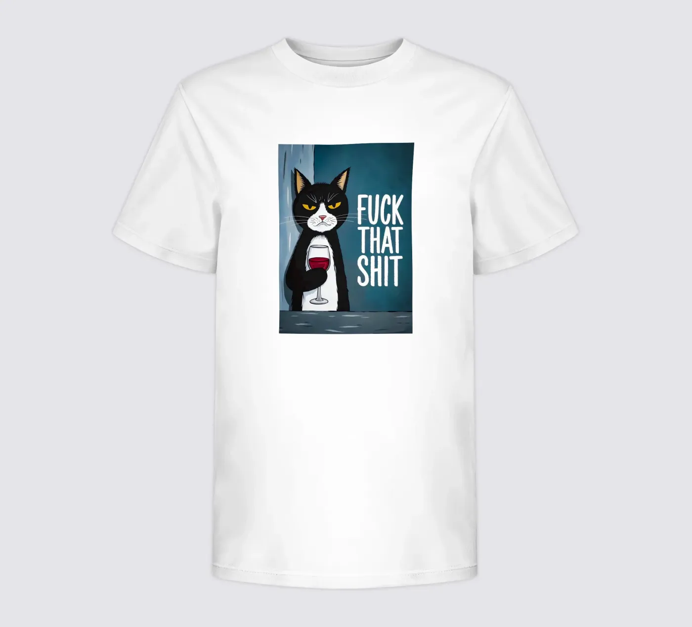 Vino del gatto brontolone t-shirt bambini da Arjun