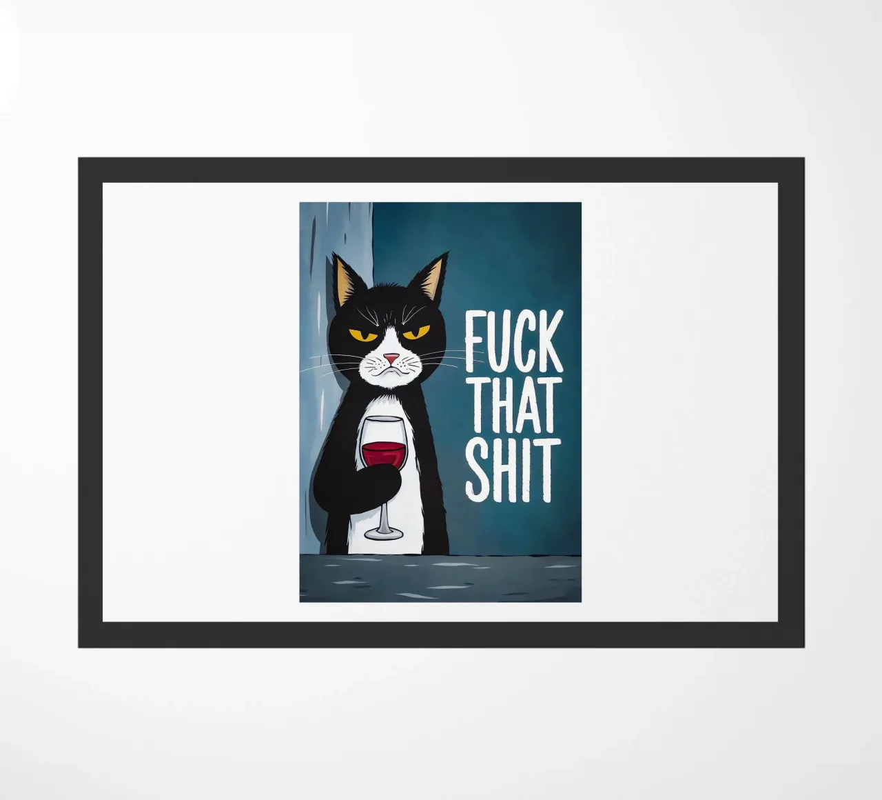 Grumpy Cat Wijn deurmat van Arjun