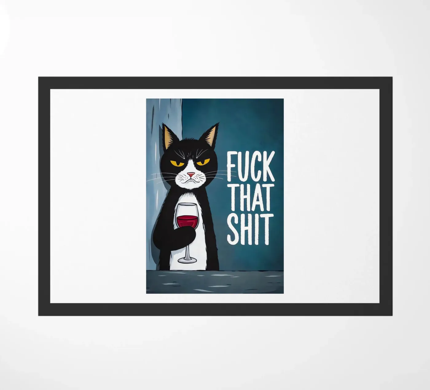 Grumpy Cat Wine doormat by Arjun