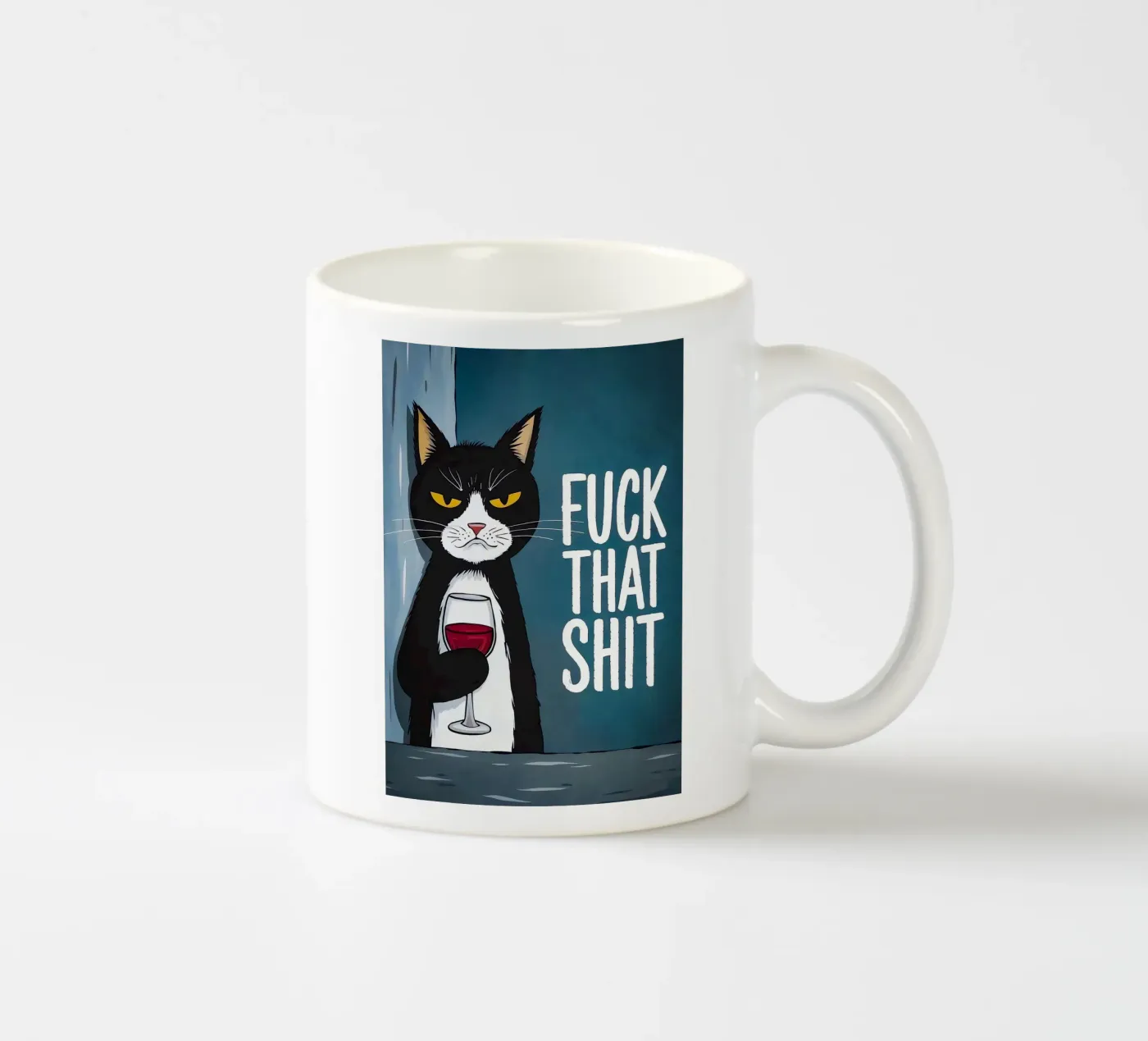Grumpy Cat Wine ceramic mug by Arjun