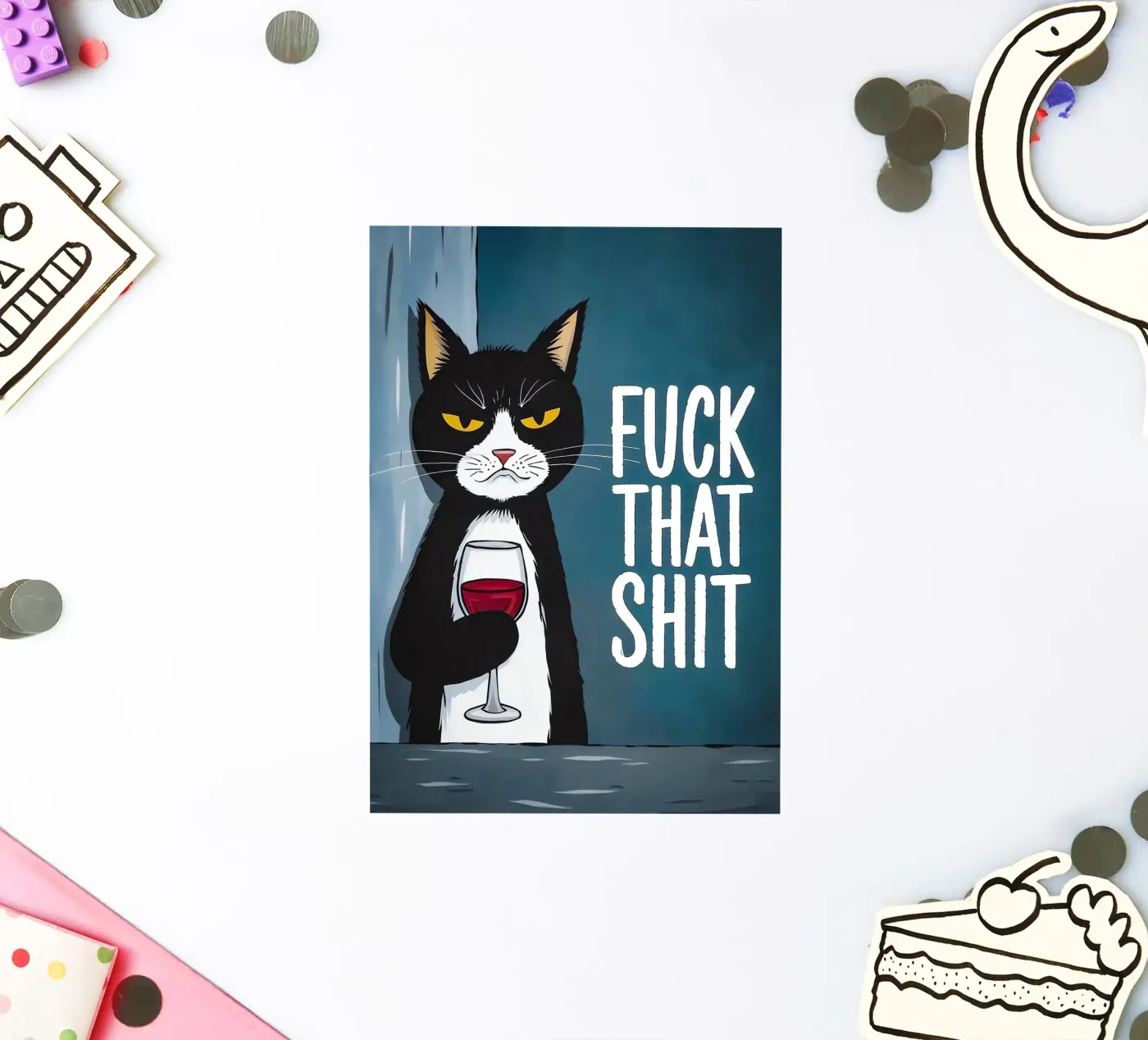 Grumpy Cat Wine sticker by Arjun