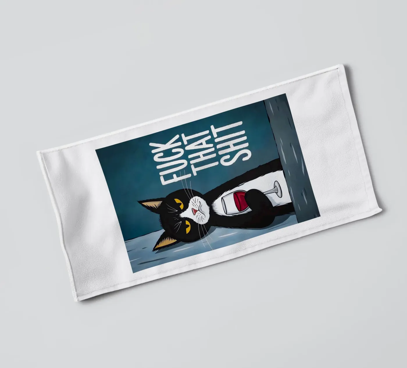 Grumpy Cat Wine towel by Arjun