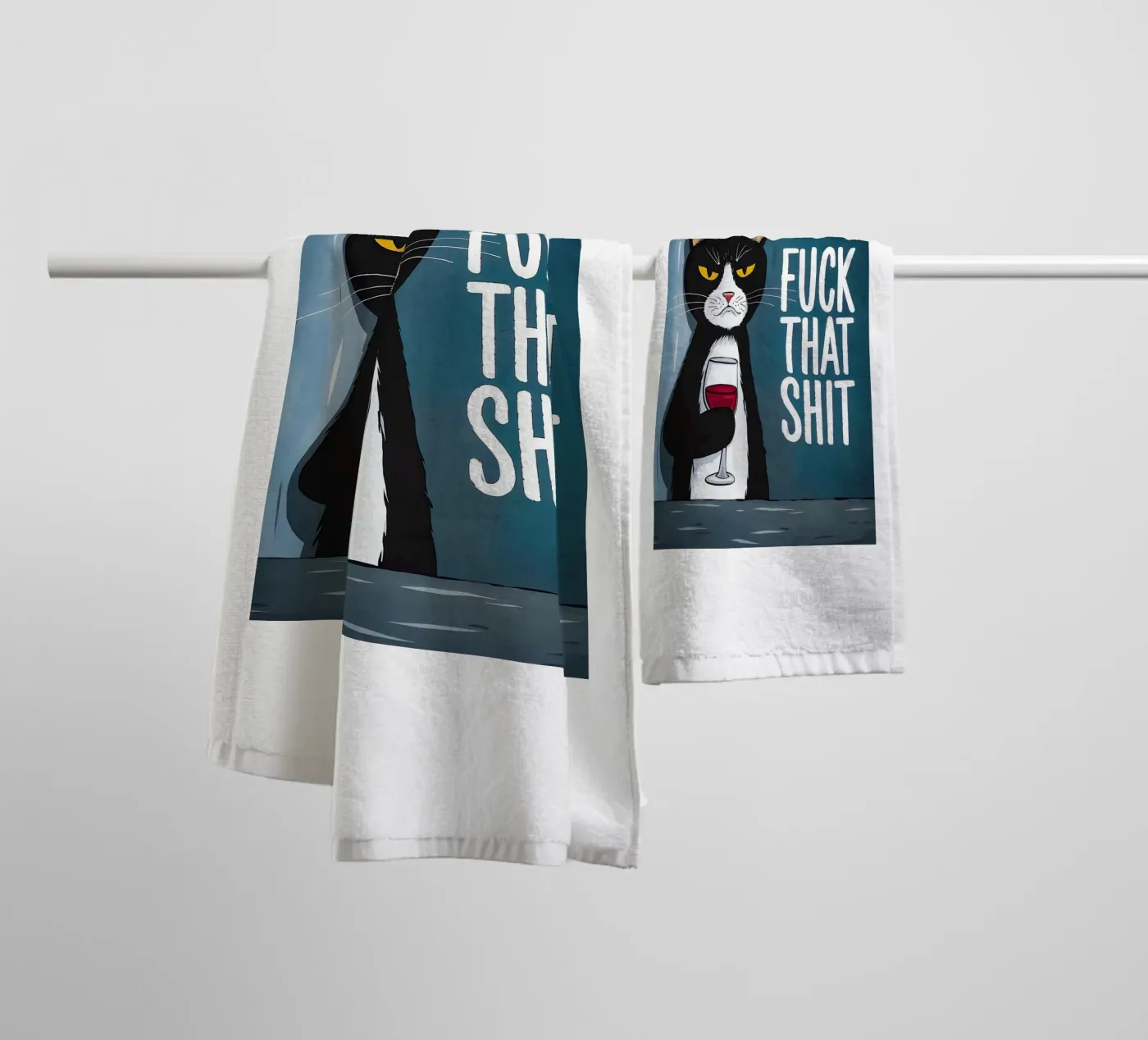 Grumpy Cat Wine towel by Arjun