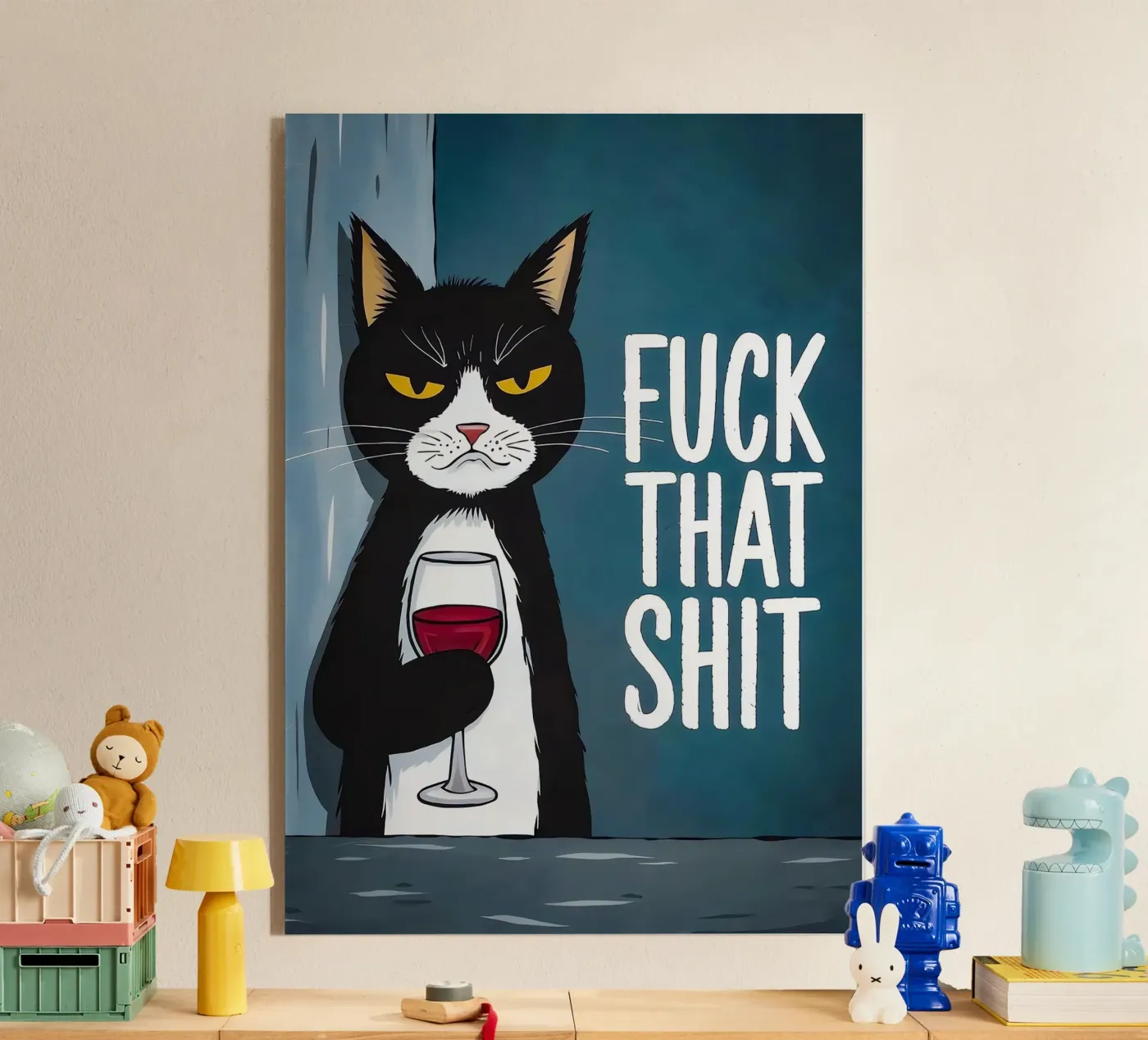 Grumpy Cat Wine acrylic glass by Arjun