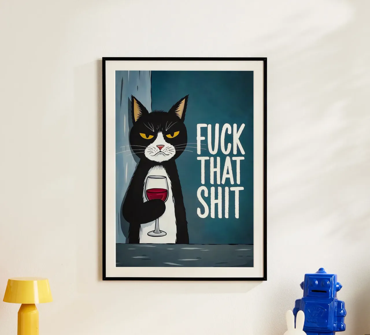 Vino del gatto brontolone poster da Arjun