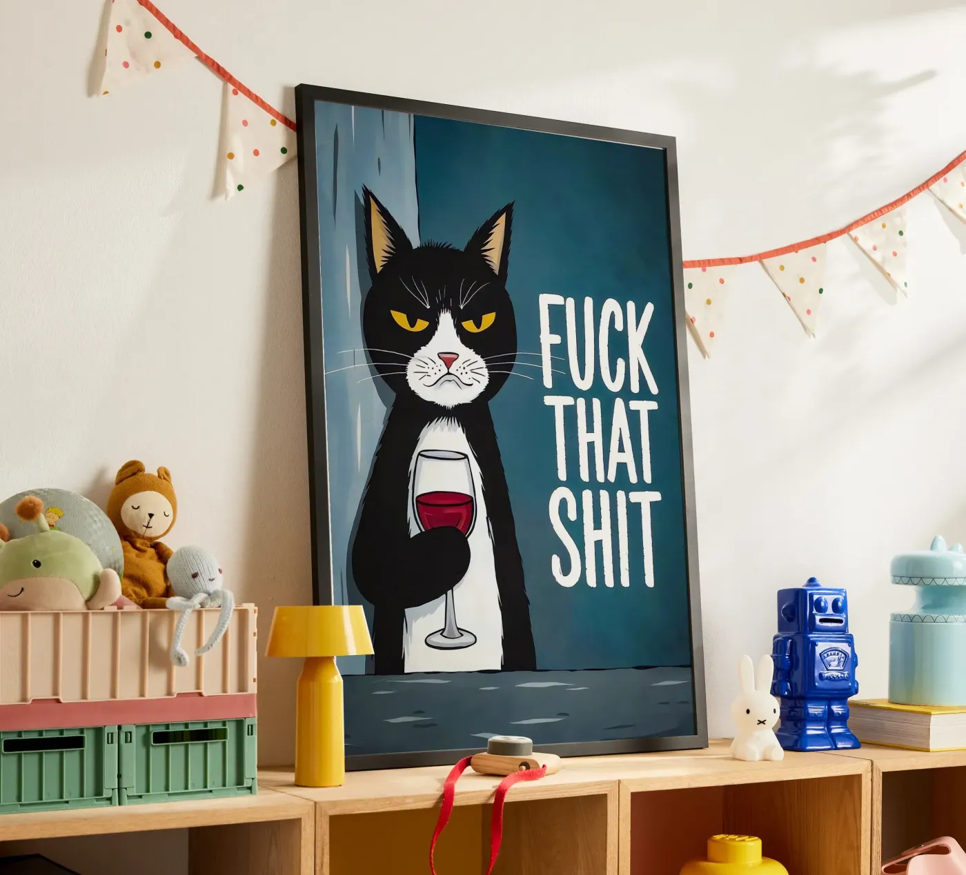 Grumpy Cat Wine poster by Arjun
