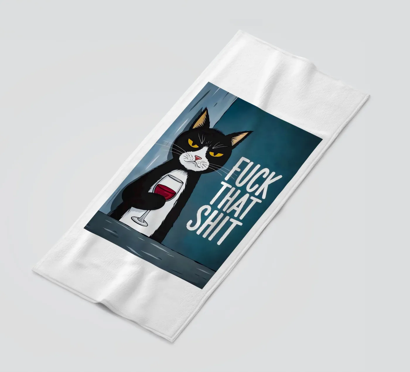 Vino del gatto brontolone telo mare da Arjun
