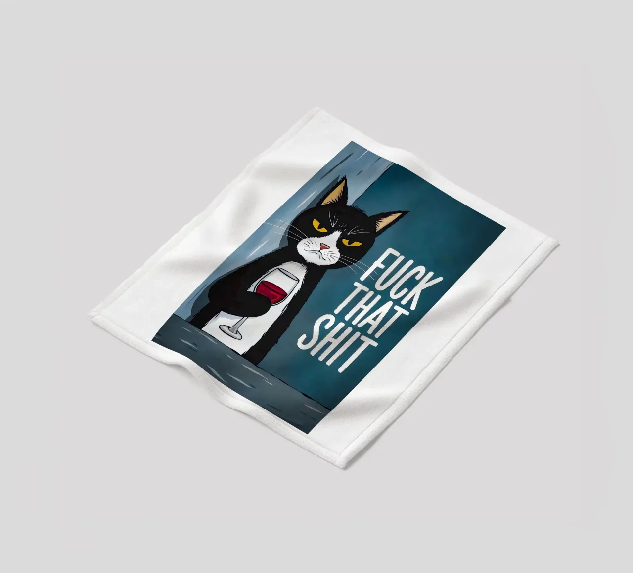 Grumpy Cat Wein Fleecedecke von Arjun