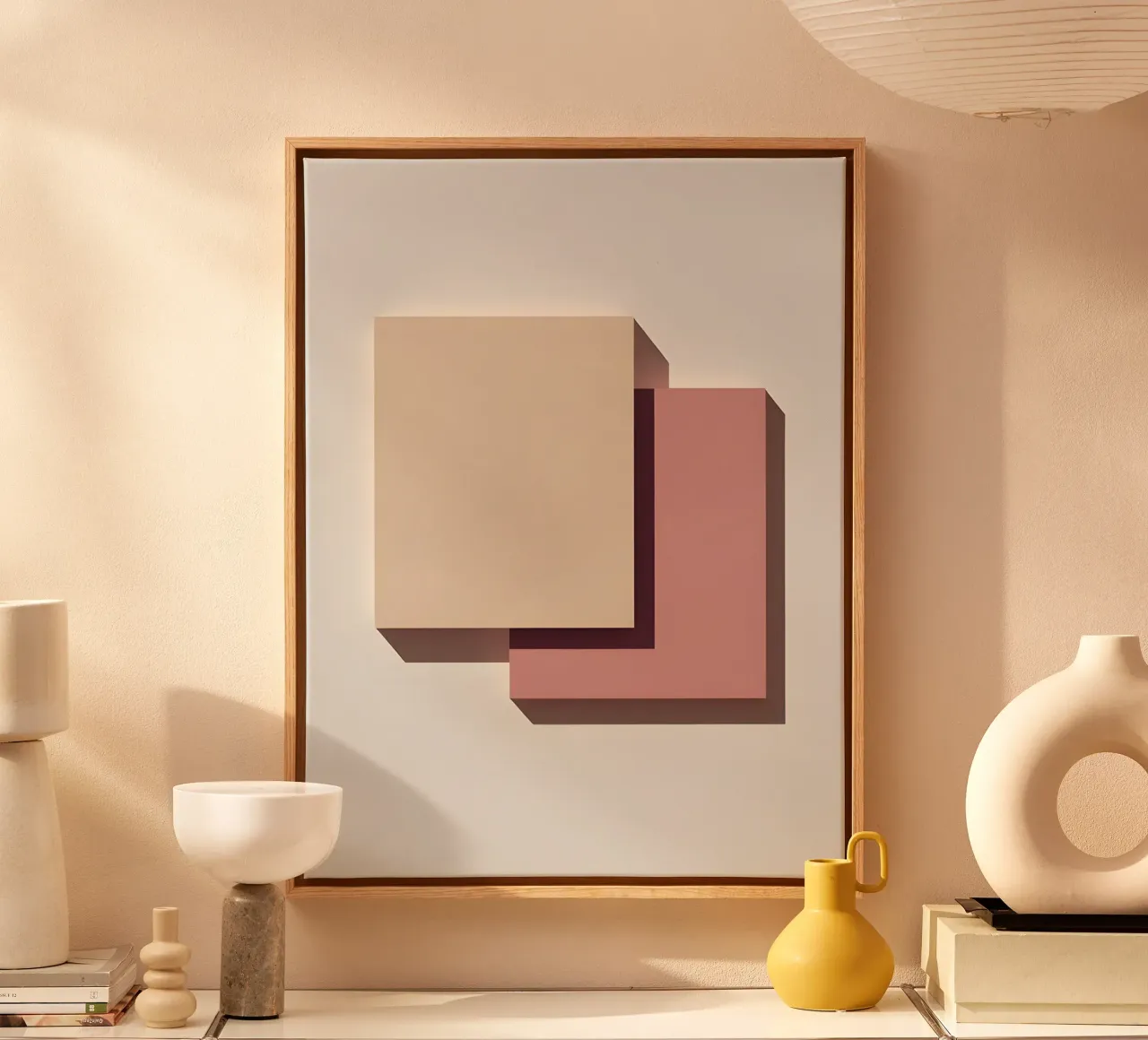 Rectangle Overlap canvas met Baklijst van Botanical Gallery