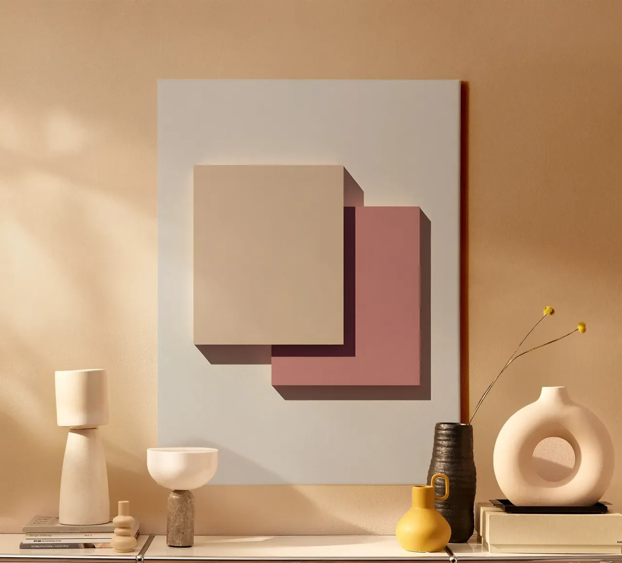 Rectangle Overlap canvas met Baklijst van Botanical Gallery