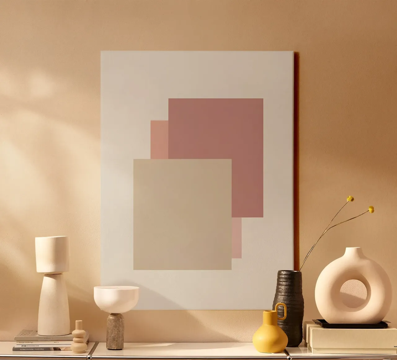 Rectangle Overlap canvas met Baklijst van Botanical Gallery